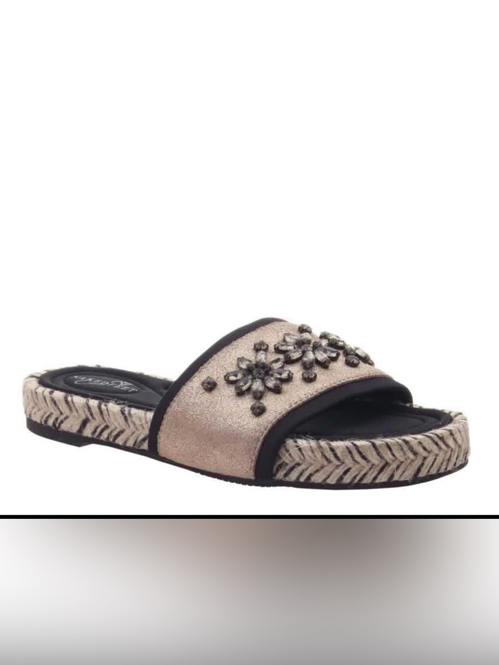 Naked Feet Koyo Leather Espadrille Platform Slides Size 7